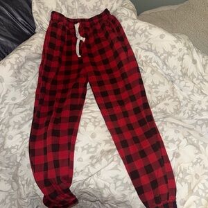 Red and Black Plaid Pajama Pants